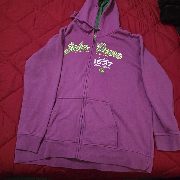 John Deere Jackets & Blazers - John Deere Purple Zip-Up with Green Logo